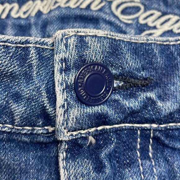 Y2K Vintage American Eagle Denim Micro Mini Skirt Size 4 - Picture 2 of 7